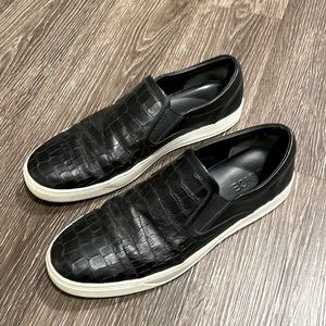 Men’s Vince Black Leather Sneakers